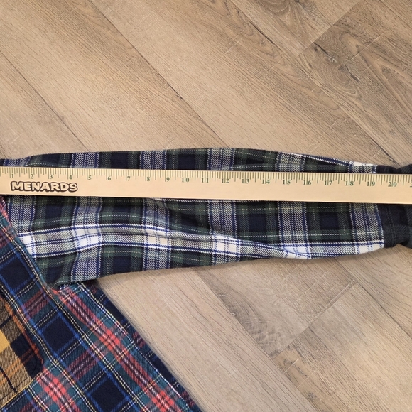 American Eagle Shirt Mens SM Womens Med Patchwork Plaid Heavy  Flannel Lumberjac - Picture 7 of 9